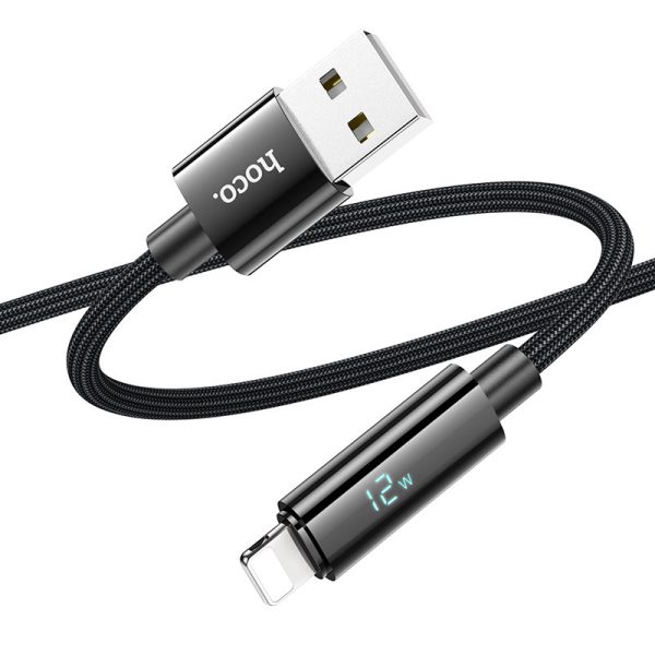 Дата кабель Hoco U125 Benefit 2.4A USB to Lightning with display (1.2m) - Зображення 3