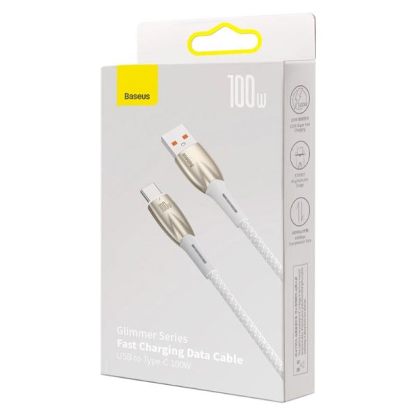 Дата кабель Baseus Glimmer Series Fast Charging Data Cable USB to Type-C 100W 1m (CADH00040) - Зображення 6