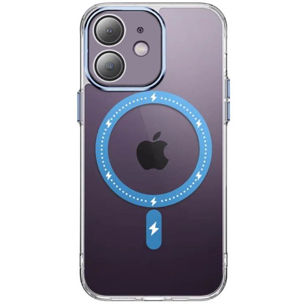 Чохол для iPhone 12 Синій TPU+PC Colorful with MagSafe