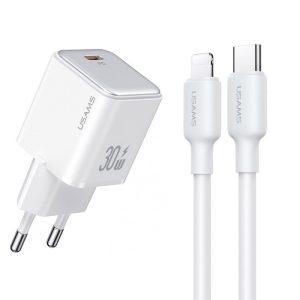 Зарядний пристрій Usams US-CC186 PD30W 1C + US-SJ610 Type-C to Lightning PD YX Series