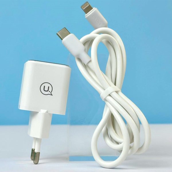 Зарядний пристрій Usams US-CC186 PD30W 1C + US-SJ610 Type-C to Lightning PD YX Series - Зображення 4