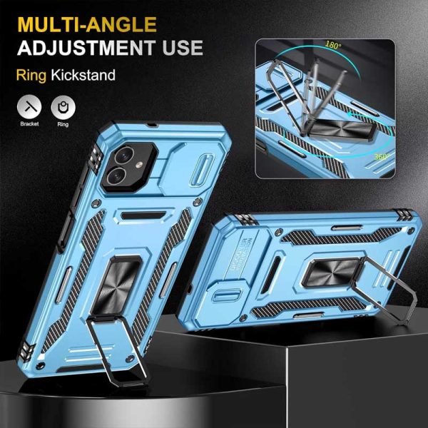 Ударостійкий чохол для Samsung Galaxy A06 Блакитний Camshield Army Ring - Зображення 5