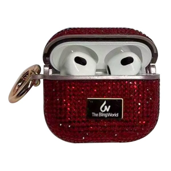 Чохол для навушників AirPods 4 Червоний Bling World Rock Diamond