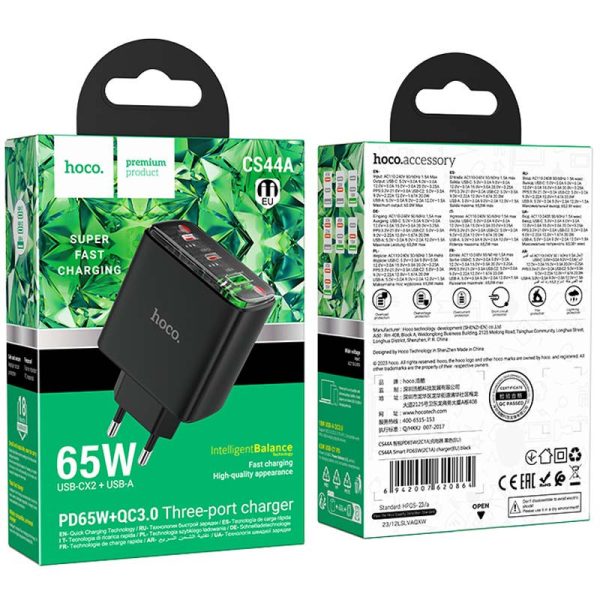 Зарядний пристрій Hoco CS44A Smart PD65W (2C1A) - Зображення 2