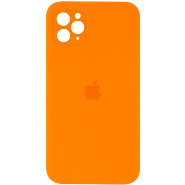Чохол для iPhone 11 Pro Помаранчевий Silicone Case Square Full Camera Protective