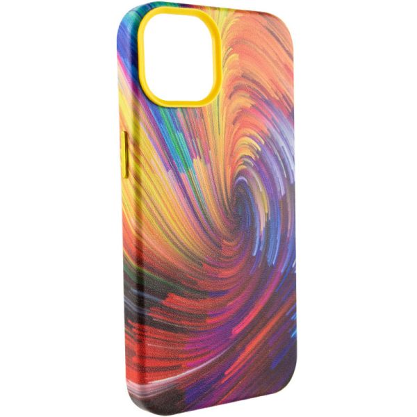 Шкіряний чохол для Apple iPhone 14 Plus Помаранчевий Colour Splash with MagSafe - Зображення 2