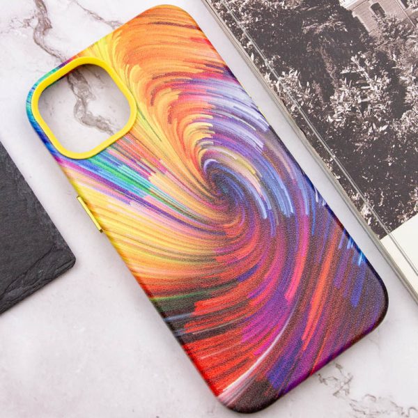 Шкіряний чохол для Apple iPhone 14 Plus Помаранчевий Colour Splash with MagSafe - Зображення 5