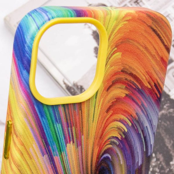 Шкіряний чохол для Apple iPhone 14 Plus Помаранчевий Colour Splash with MagSafe - Зображення 6