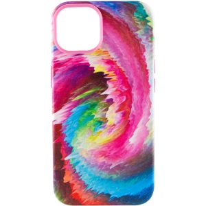 Шкіряний чохол для Apple iPhone 14 Plus Рожевий Colour Splash with MagSafe