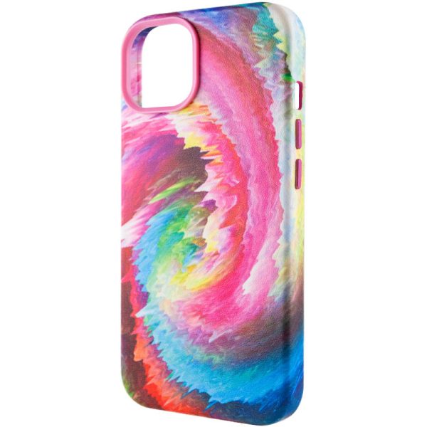Шкіряний чохол для Apple iPhone 14 Plus Рожевий Colour Splash with MagSafe - Зображення 3