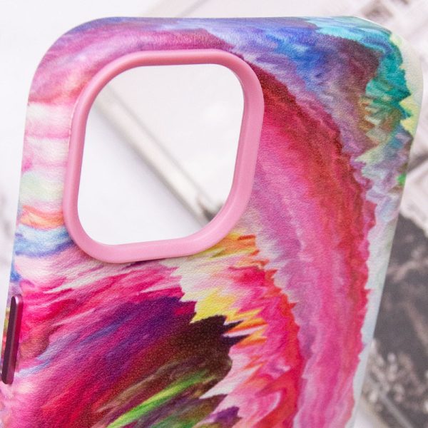Шкіряний чохол для Apple iPhone 14 Plus Рожевий Colour Splash with MagSafe - Зображення 6