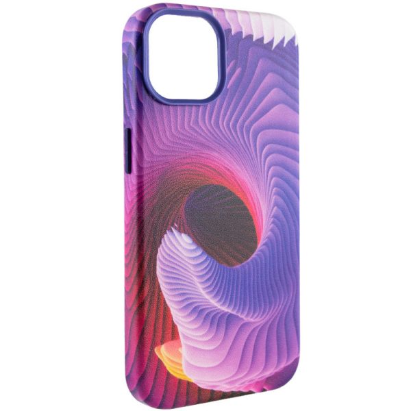 Шкіряний чохол для Apple iPhone 14 Plus Фіолетовий Colour Splash with MagSafe - Зображення 2