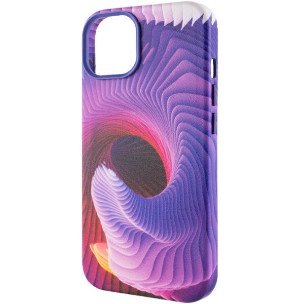 Шкіряний чохол для Apple iPhone 14 Plus Фіолетовий Colour Splash with MagSafe - Зображення 3