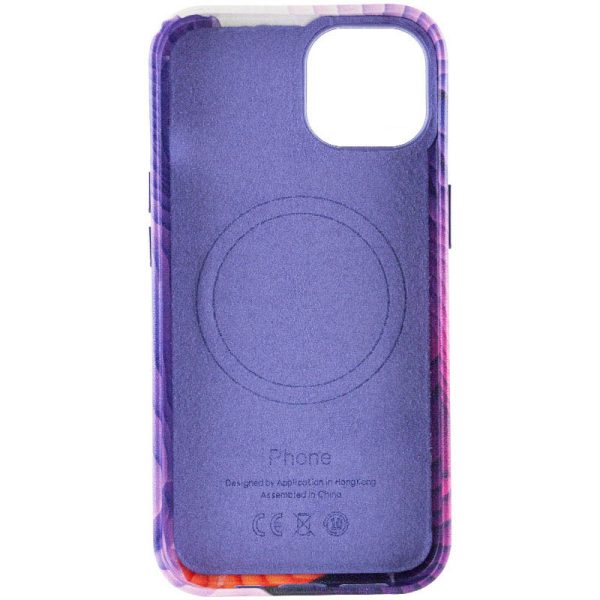Шкіряний чохол для Apple iPhone 14 Plus Фіолетовий Colour Splash with MagSafe - Зображення 4