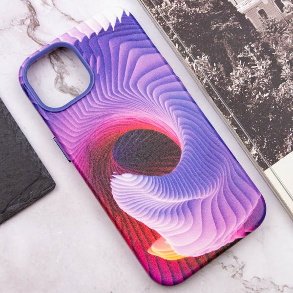 Шкіряний чохол для Apple iPhone 14 Plus Фіолетовий Colour Splash with MagSafe - Зображення 5