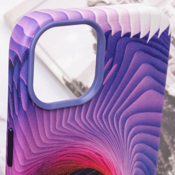 Шкіряний чохол для Apple iPhone 14 Plus Фіолетовий Colour Splash with MagSafe - Зображення 6