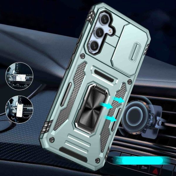 Ударостійкий чохол для Samsung Galaxy A35 / A55 Зелений Camshield Army Ring - Зображення 2