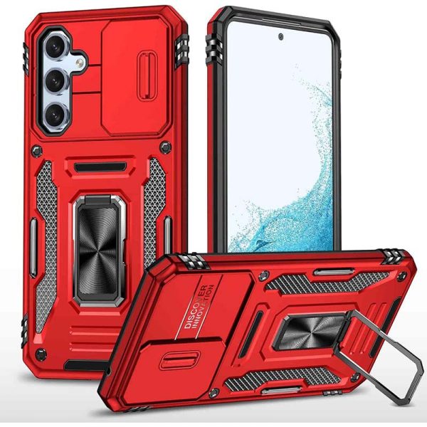 Ударостійкий чохол для Samsung Galaxy A35 / A55 Червоний Camshield Army Ring