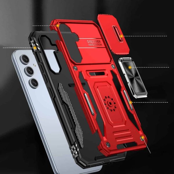Ударостійкий чохол для Samsung Galaxy A35 / A55 Червоний Camshield Army Ring - Зображення 4