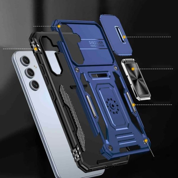Ударостійкий чохол для Samsung Galaxy A35 / A55 Синій Camshield Army Ring - Зображення 4