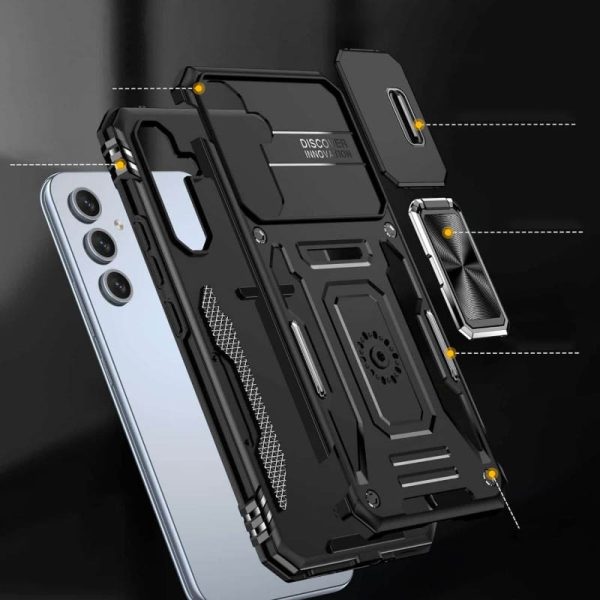 Ударостійкий чохол для Samsung Galaxy A35 / A55 Чорний Camshield Army Ring - Зображення 3