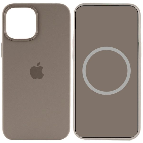 Чохол для iPhone 15 Коричневий Silicone case full with Magsafe and Animation