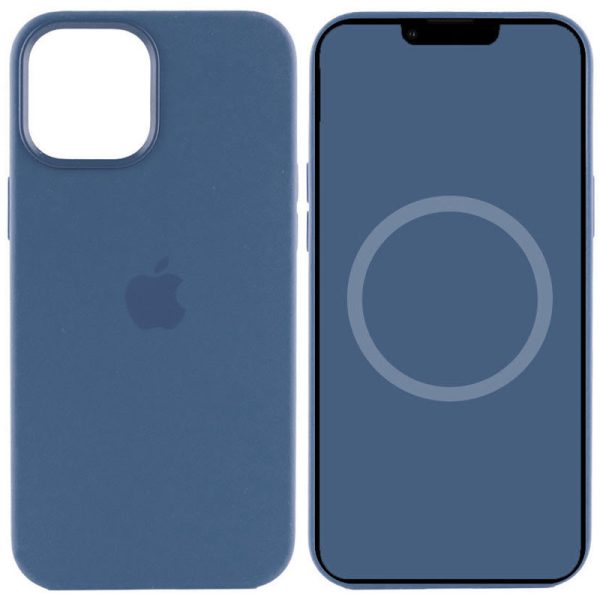 Чохол для iPhone 15 Синій Silicone case full with Magsafe and Animation