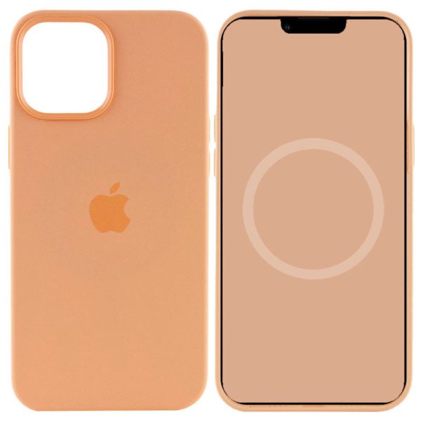 Чохол для iPhone 15 Помаранчевий Silicone case full with Magsafe and Animation
