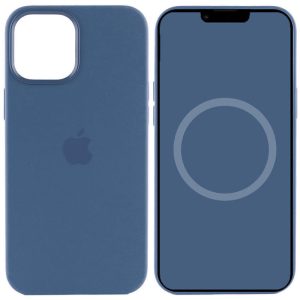 Чохол для iPhone 15 Pro Max Синій Silicone case full with Magsafe and Animation