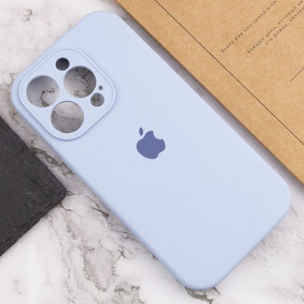 Чохол для iPhone 15 Pro Max Блакитний Silicone Case Full Camera Protective - Зображення 5