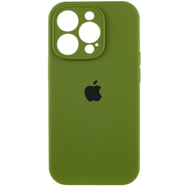Чохол для iPhone 15 Pro Max Зелений Silicone Case Full Camera Protective