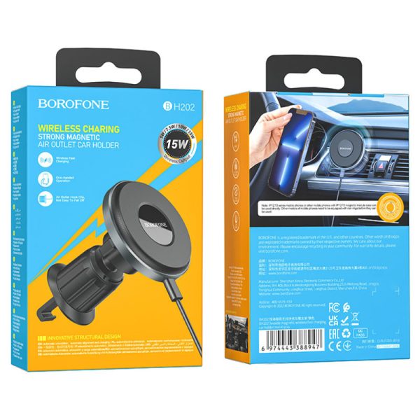 Автотримач з БЗП Borofone BH202 Seaside magnetic - Зображення 6