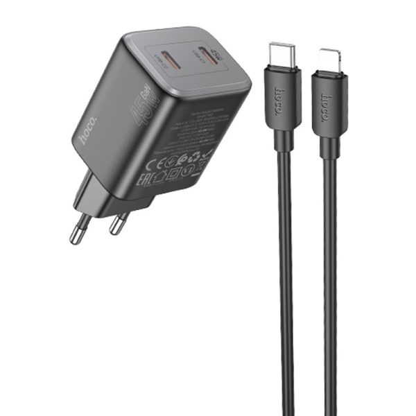 Зарядний пристрій Hoco N42 Elogiado 2C PD45W + Type to Lightning