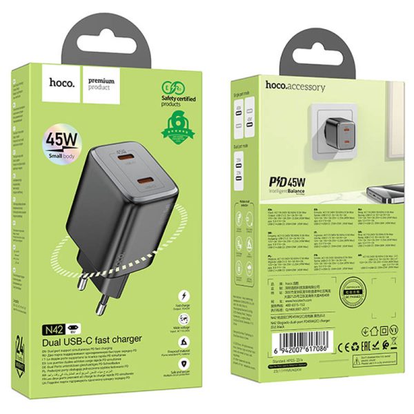 Зарядний пристрій Hoco N42 Elogiado 2C PD45W - Зображення 6