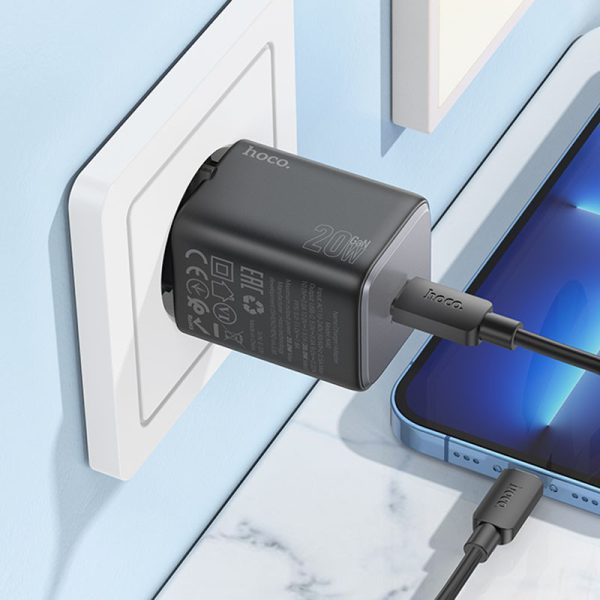 Зарядний пристрій Hoco N40 Mighty 1C PD20W + Type-C to Lightning - Зображення 4