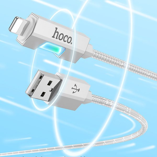 Дата кабель Hoco U123 Regent colorful 2.4A USB to Lightning (1.2m) - Зображення 5