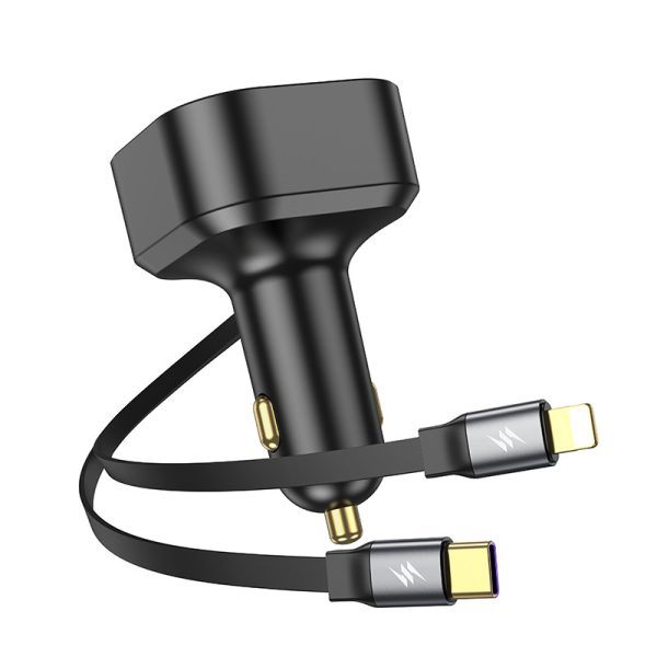 АЗП Hoco NZ13 Clever PD30W with telescopic cable Type-C to Lightning - Зображення 3