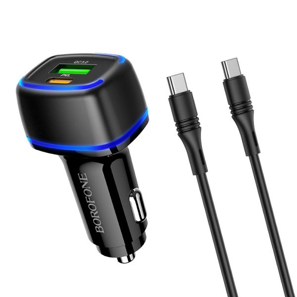 АЗП Borofone BZ14A PD20W+QC3.0 (1Type-C/1USB/3A) + Type-C to Type-C - Зображення 2