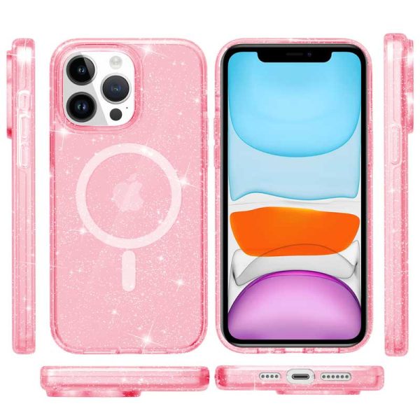 Чохол для iPhone 12 Pro / 12 Рожевий TPU Galaxy Sparkle (MagFit) - Зображення 2
