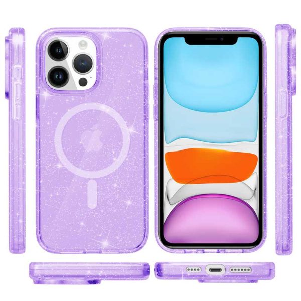 Чохол для iPhone 12 Pro Max Фіолетовий TPU Galaxy Sparkle (MagFit) - Зображення 2