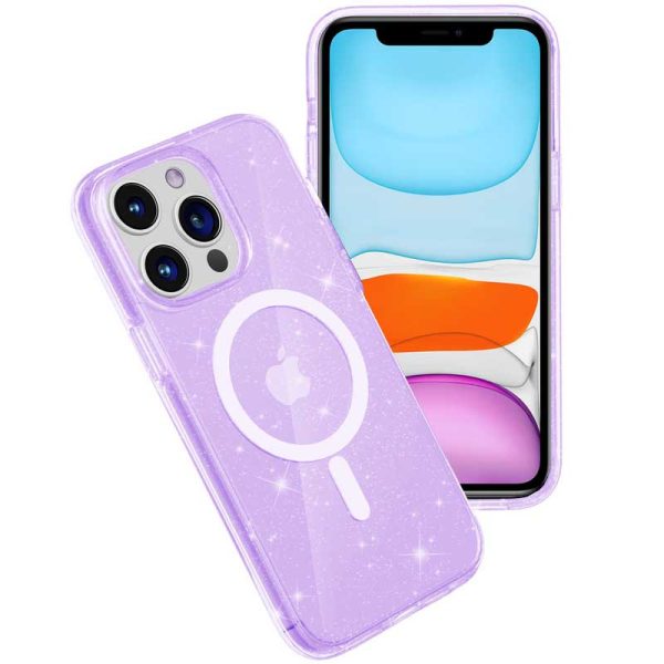 Чохол для iPhone 12 Pro Max Фіолетовий TPU Galaxy Sparkle (MagFit) - Зображення 3