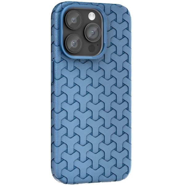 Чохол для iPhone 15 Pro Max Синій TPU Weaving