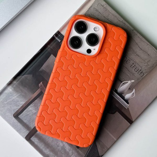 Чохол для iPhone 15 Pro Max Помаранчевий TPU Weaving - Зображення 4