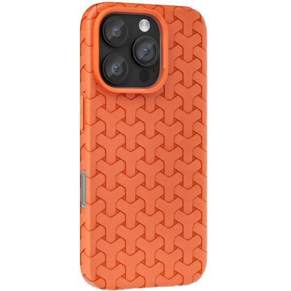 Чохол для iPhone 16 Pro Помаранчевий TPU Weaving