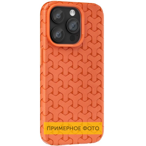 Чохол для iPhone 15 Помаранчевий TPU Weaving