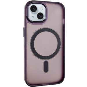 Чохол для iPhone 15 Фіолетовий TPU+PC Lily with MagSafe