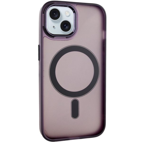 Чохол для iPhone 15 Фіолетовий TPU+PC Lily with MagSafe