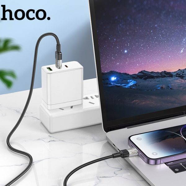 Дата кабель Hoco U129 Spirit Transparent Type-C to Lightning 27W (1.2m) - Зображення 4