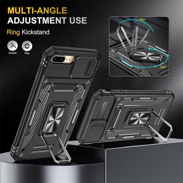 Ударостійкий чохол для Apple iPhone 7 plus / 8 plus Чорний Camshield Army Ring - Зображення 2