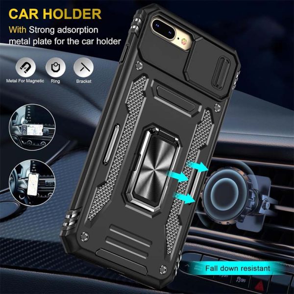 Ударостійкий чохол для Apple iPhone 7 plus / 8 plus Чорний Camshield Army Ring - Зображення 3